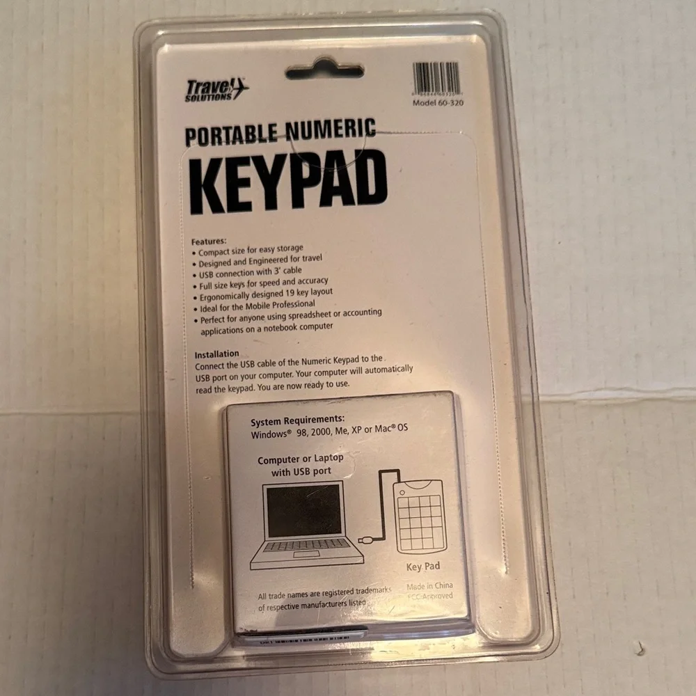 NEW! Travel Solutions Portable Numeric Keypad Laptop Users